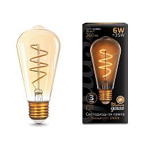 Лампа светодиодная GAUSS 157802006 E27 6Вт ST64 2400K Filament Golden