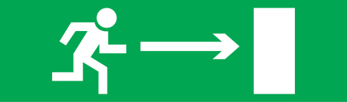 Наклейка для эвакуационных светильников Navigator 14 218 NEF-08 направление движения направо