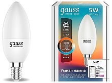 Лампа светодиодная Gauss Smart Home 1110112 E14 5W 2700-6500K C37  управление со смартфона