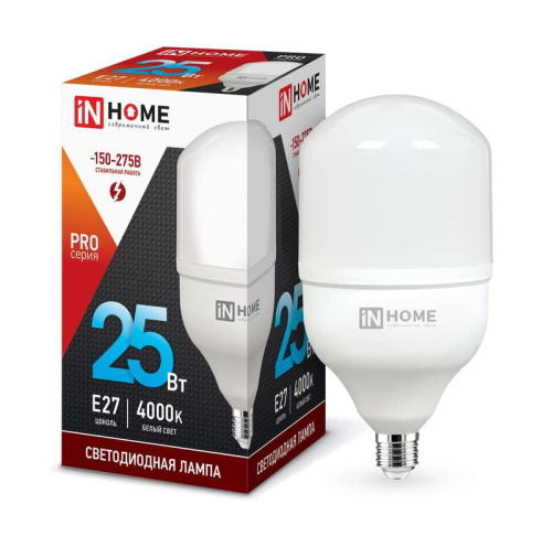 Лампа светодиодная LED-HP-PRO 25Вт 4000К нейтр. бел. E27 2380лм 230В IN HOME 4690612031057