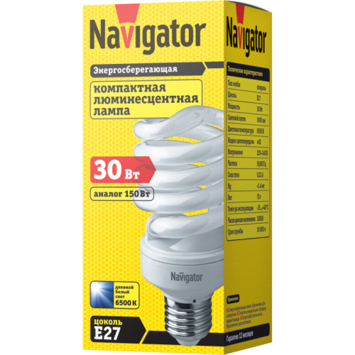 Лампа люминесцентная Navigator 94 056 NCL-SF10-30-860-E27 фото 2