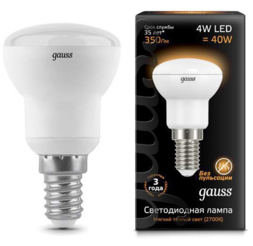 Лампа светодиодная GAUSS 106001104 E14 4W 3000K R39