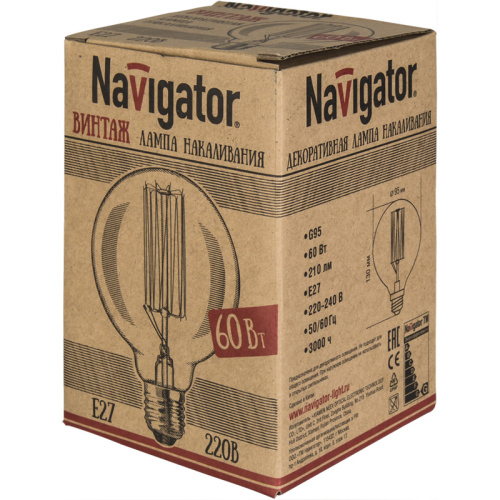 Лампа дизайнерская Navigator 71 956 NI-V-G95-SC19-60-230-E27-CLG фото 2