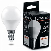 Лампа светодиодная Feron.PRO 38079 LB-1409 E14 9Вт 6400K