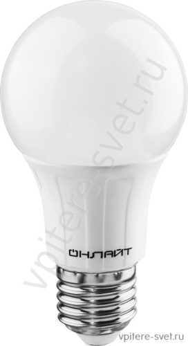 Лампа светодиодная ОНЛАЙТ 71 650 ОLL-A60-10-230-4K-E27 10W 4000K груша
