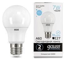 Лампа светодиодная Gauss 23237A Elementary E27 7Вт 6500K A60
