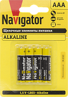 Элемент питания Navigator 61 462 NBT-NPE-LR03-BP4 (цена за блистер)