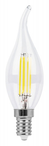 Лампа светодиодная Feron 38010 LB-714 E14 11Вт 2700K свеча на ветру прозрачная