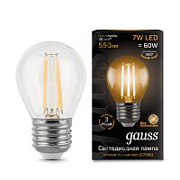 Лампа светодиодная Gauss 105802107 LED Filament Globe E27 7W 2700K
