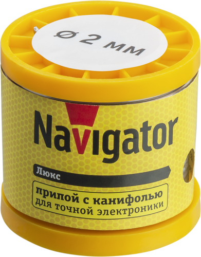Припой Navigator 93 087 NEM-Pos02-61K-2-K200 (ПОС-61, катушка, 2 мм, 200 гр)