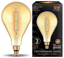 Лампа светодиодная Gauss 179802118 Vintage Filament Straight E27 6Вт 2700K PS160 Amber