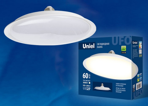 Лампа светодиодная Uniel  E27 60Вт 3000K LED-U270-60W/3000K/E27/FR PLU01WH