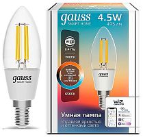 Лампа светодиодная Gauss Smart Home 1250112 E14 4.5W 2000-6500K C35 управление со смартфона