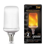 Лампа светодиодная с эффектом живого пламени GAUSS 157401105 Corn Flame E14 5Вт 1500K
