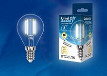 Лампа светодиодная Uniel  E14 5Вт 4000K LED-G45-5W/NW/E14/CL/DIM GLA01TR картон