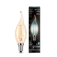 Светодиодная лампа Gauss 104801805 LED Filament Candle tailed E14 5W 4100K Golden