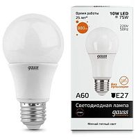 Лампа светодиодная Gauss 23210 LED Elementary A60 10W E27 3000K 180-240V