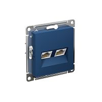Розетка компьютерная 2-м AtlasDesign RJ45+RJ45 кат.5E механизм аквамарин SE ATN001185
