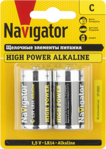 Элемент питания Navigator 94 754 NBT-NE-LR14-BP2 (цена за блистер)