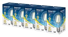 Набор ламп светодиодных Uniel GLA01TR E27 8Вт 3000K LED-A60-8W/WW/E27/CL GLA01TR