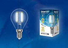 Лампа светодиодная Uniel Air E14 6Вт 4000K LED-G45-6W/NW/E14/CL GLA01TR картон