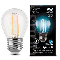 Светодиодная лампа Gauss 105802209 LED Filament Globe E27 9W 4100K шарик