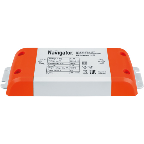 Источник питания для светодиодной ленты Navigator 71 460 ND-P15-IP20-12V фото 2