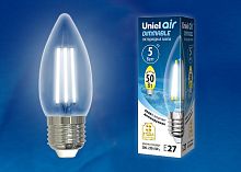 Лампа светодиодная Uniel  E27 5Вт 4000K LED-C35-5W/NW/E27/CL/DIM GLA01TR картон