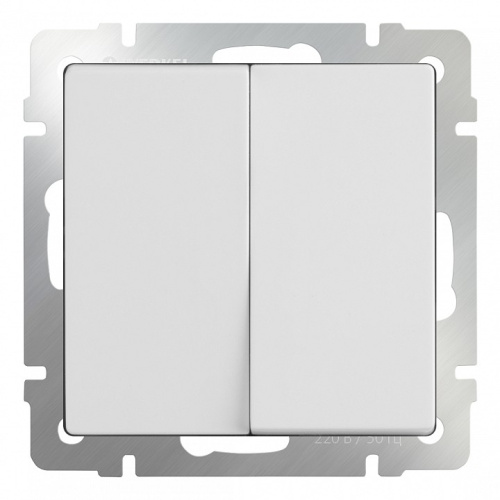 Выключатель проходной двухклавишный без рамки WERKEL WL01-SW-2G-2W Белый a028646