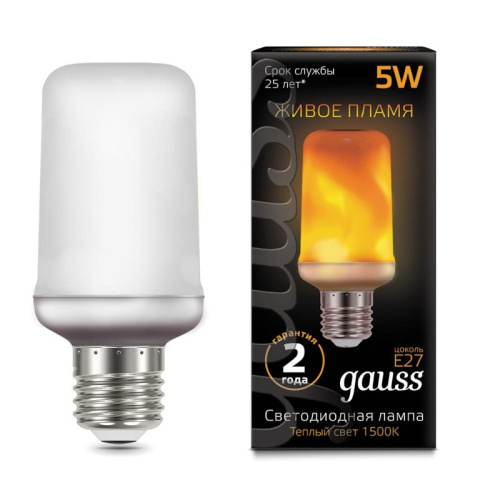 Лампа светодиодная с эффектом живого пламени GAUSS 157402105 Corn Flame E27 5Вт 1500K