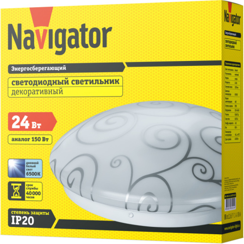 Светильник светодиодный Navigator 61 414 NBL-R02-24-6.5K-IP20-LED узоры фото 3
