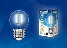 Лампа светодиодная Uniel Air E27 7.5Вт 4000K LED-G45-7,5W/NW/E27/CL GLA01TR картон