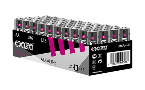 Элемент питания щелочной AA/LR6 1.2В Alkaline Pack-40 (уп.40шт) ФАZА 5023017