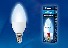 Лампа светодиодная Uniel C37 E14 6Вт 4000K LED-C37-6W/NW/E14/FR/MB PLM11WH картон