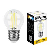 Лампа светодиодная FERON 25876 LB-52 E27 7Вт 2700K 230В Filament