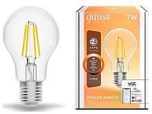 Лампа светодиодная Gauss Smart Home 1200112 E27 7W 2700K A60  управление со смартфона