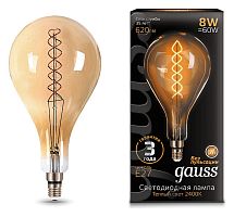 Лампа светодиодная Gauss 150802008 Vintage Filament Flexible E27 8Вт 2400K A160 Golden