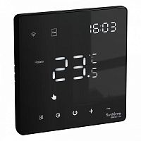 Термостат программируемый ArtGallery 16А с Wi-Fi для электрич. теплого пола моноблочный черн. SE GAL001038