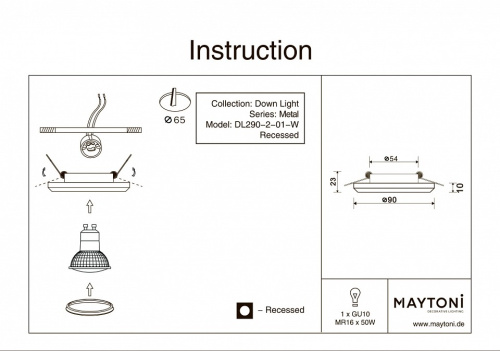 Встраиваемый светильник Maytoni Metal DL290-2-01-W фото 5