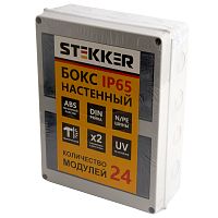 Бокс настенный STEKKER EBX50-1/24-65 24 модуля, пластик, IP65
