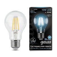 Светодиодная лампа Gauss 102802210 LED Filament A60 E27 10W 4100К грушевидная