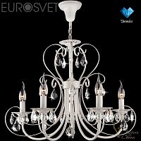 Люстра EUROSVET 3305/5 белый с золотом/прозрачный хрусталь Strotskis