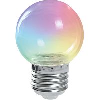 Лампа светодиодная Feron 38132 LB-37 E27 1W RGB прозрачный (плавная смена цвета)