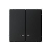 Выключатель 2-кл. ArtGallery (сх. 5а) 10AX с подсветкой быстрозажим. клем. механизм карбон SE GAL001053S