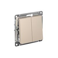 Выключатель 2-кл. AtlasDesign (сх. 2) 10А с самовозвратом механизм песочн. SE ATN001217