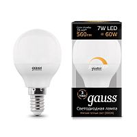 Лампа светодиодная Gauss 105101107-D LED Globe-dim E14 7W 3000К диммируемая