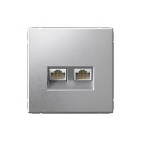 Розетка компьютерная 2-м ArtGallery RJ45 + RJ45 кат.5E механизм алюм. SE GAL000385