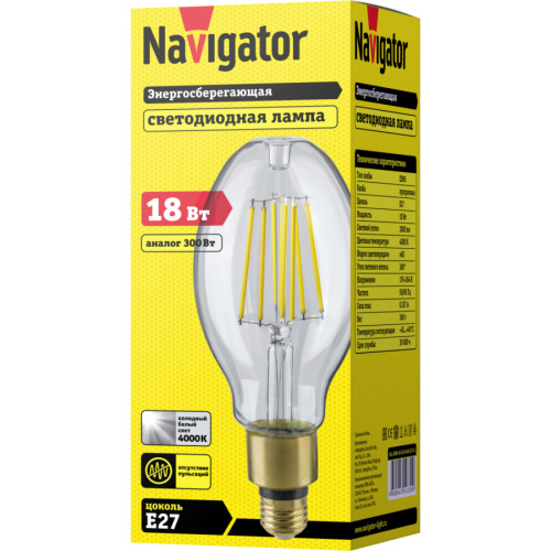 Лампа светодиодная Navigator 14 339 NLL-ED90-18-230-840-Е27-CL 18Вт 4000K фото 2