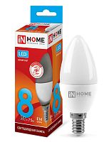Лампа светодиодная LED-СВЕЧА-VC 8Вт свеча 4000К нейтр. бел. E14 760лм 230В IN HOME 4690612020433