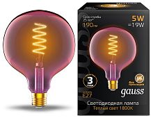 Лампа светодиодная Gauss 1011802105 Filament Flexible Pink E27 5Вт 1800K G125